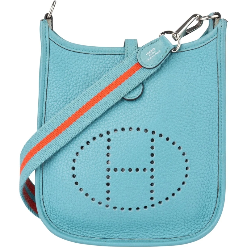 Hermès Schultertasche Hermes Blue Clemence Evelyne 16 Crossbody Bag blau