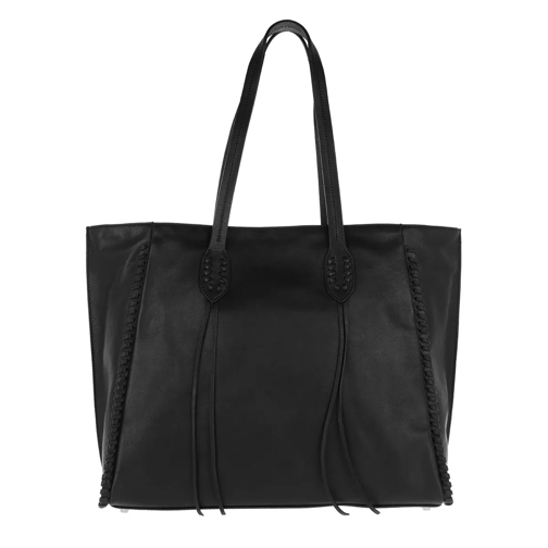 Abro Leather Velvet Shopping Bag Black/Nickel Draagtas