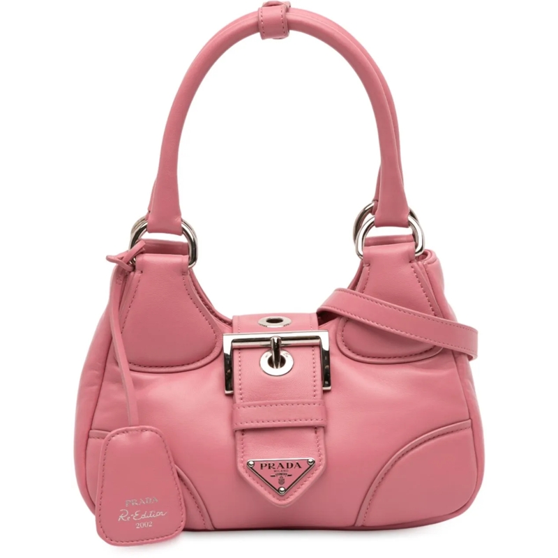 Prada Sac à bandoulière Nappa Soft Padded Re Edition 2002 Moon Satchel rose