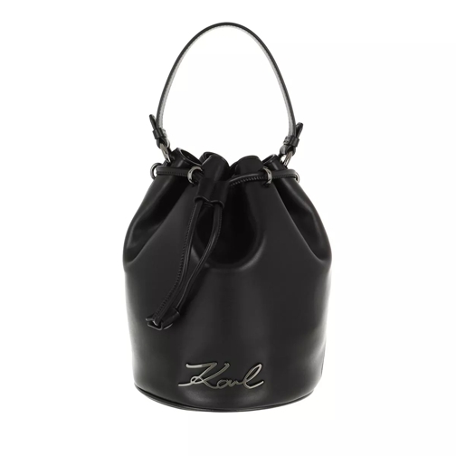 Karl Lagerfeld Signature Bucket Black Bucket Bag