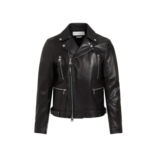 Alexander McQueen Leren jassen Black Lamb Leather Biker Jacket Black