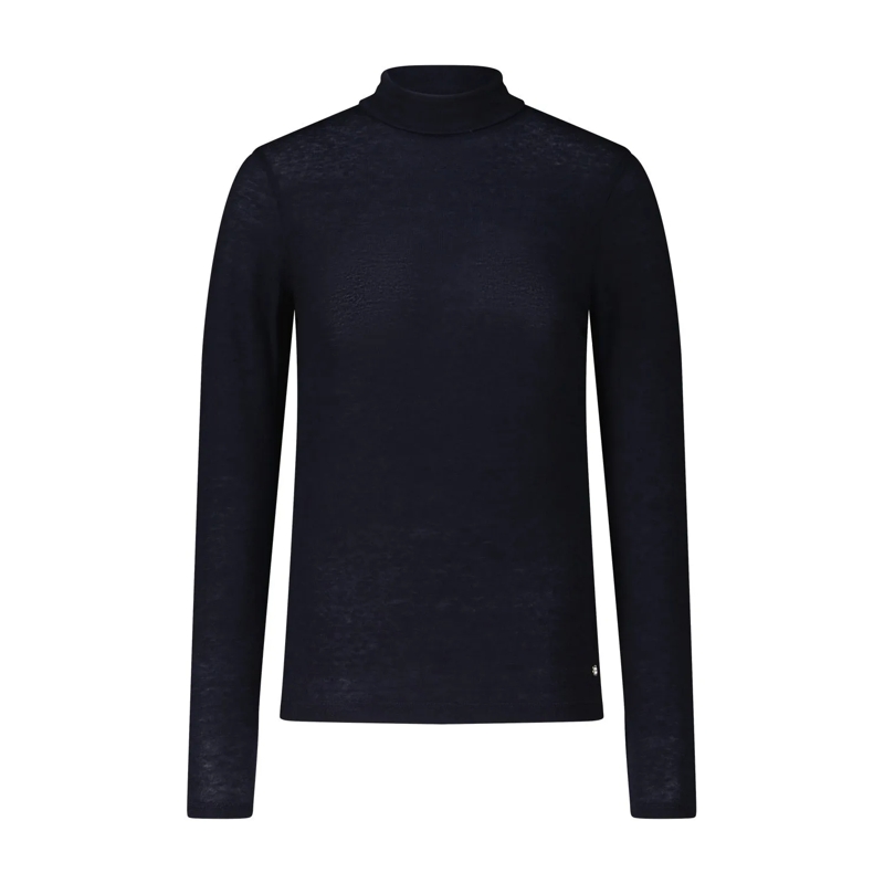 windsor. T-Shirt Rollkragenpullover aus Woll-Mix Navy