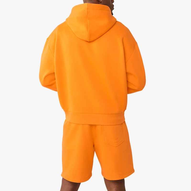 True Religion  - Kapuzenpullover- Kängurutaschen- Logo-Patch-  orange(Image 4)