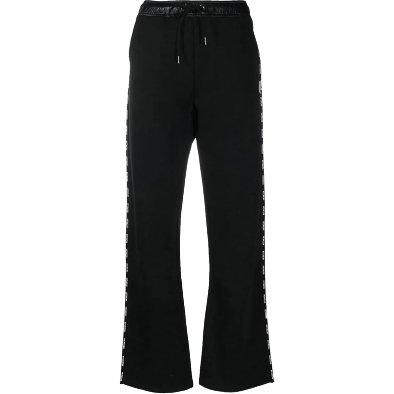 Moncler  Logo Trim Drawstring Track Pants Black