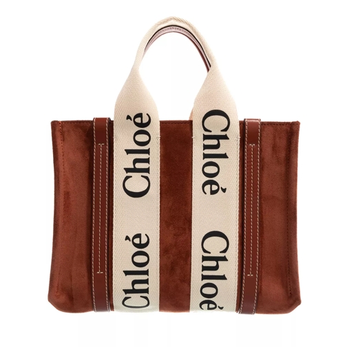 Chloé Small Woody Tote Bag Sepia Brown Rymlig shoppingväska