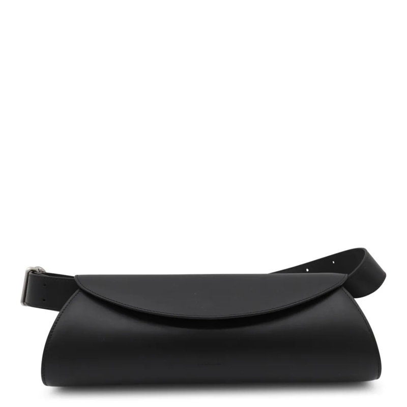 Jil Sander Sac à bandoulière Black Leather Shoulder Bag Black
