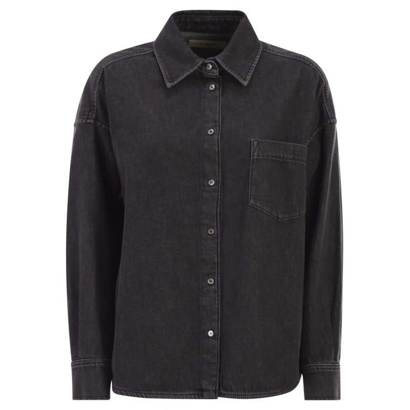 Max Mara Overhemd Wkdfoggia - Cotton Denim Shirt Black