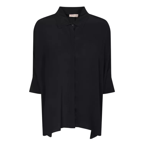 Blanca Vita Silk Blend Shirt With Bell Sleeves Black 