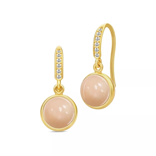 Julie Sandlau Luna Earring Gold/Peach Moonstone Ohrhänger