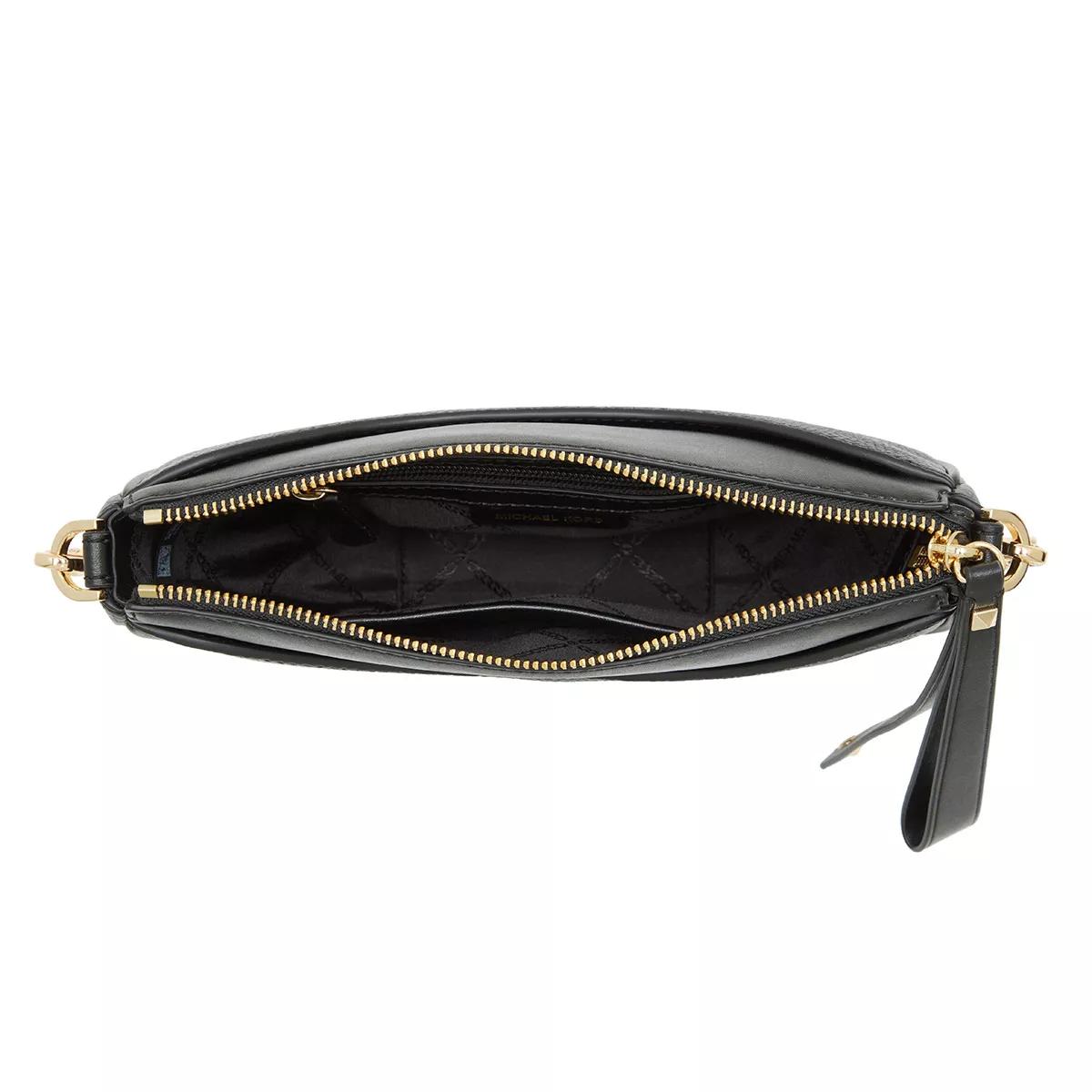 Michael Kors Sm Hlf Moon Cnv Pouchette Black | Saddle Bag