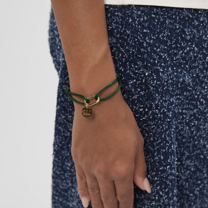 Copenhagen Armband Edelstahl Fabric Link grün(Image 2)