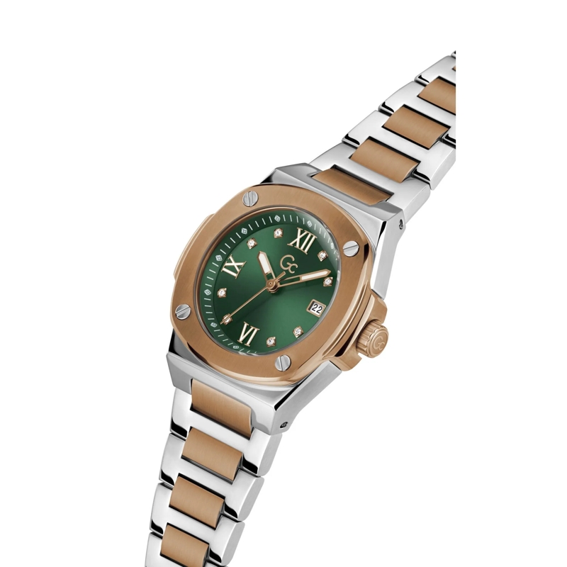 GC Quarzuhr Quarz Tages- Und Datumsuhr Gc Coussin Shape Mini grün(Image 3)