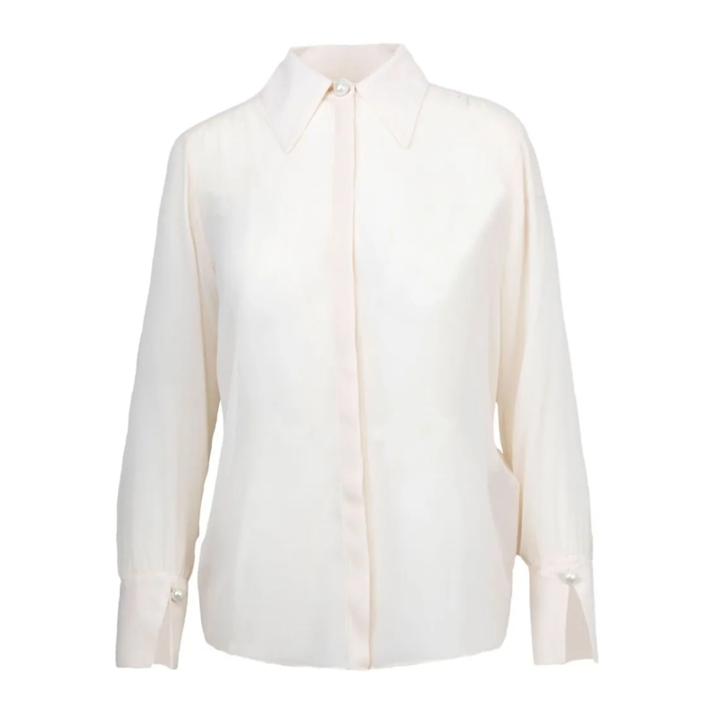 LIU JO Hemd Ivory Shirt With Classic Collar White