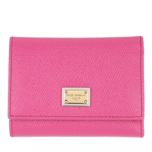 Dolce&Gabbana D&G Wallet Calf Leather Pink Tri-Fold Wallet