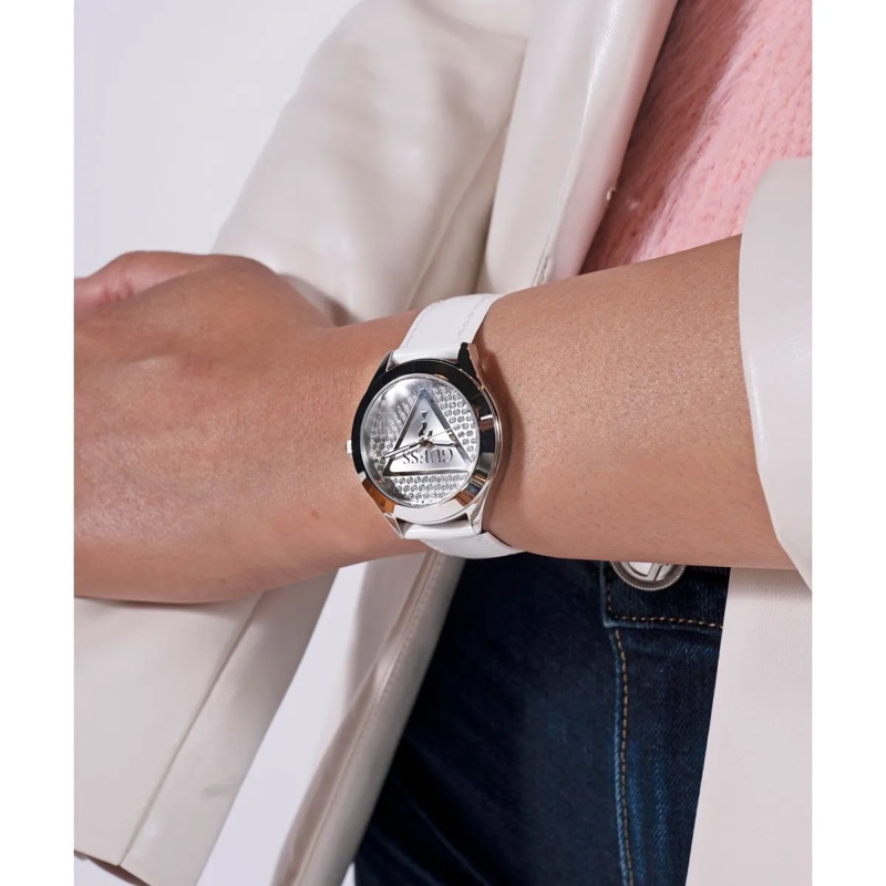 Guess Quarzuhr Quarz-Analoguhr Glitz Plaque weiss(Image 5)