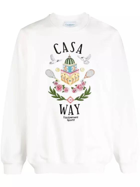 Casablanca - Casa Way Cotton Sweatshirt - Größe XL - white