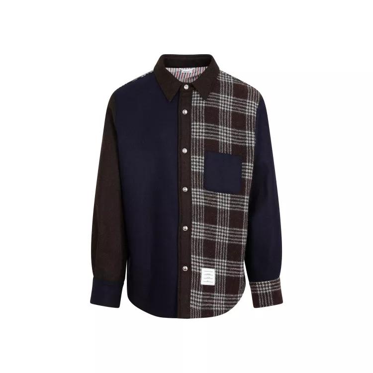 Thom Browne - Dark Brown Wool Snap Front Shirt Jacket - Größe 5 - multi