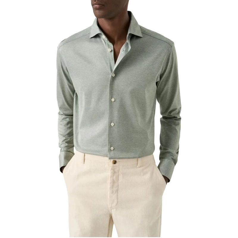 Eton  Eton Filo Di Scozia Knit Shirt Lange Mouw Overhemd grün(Image 2)