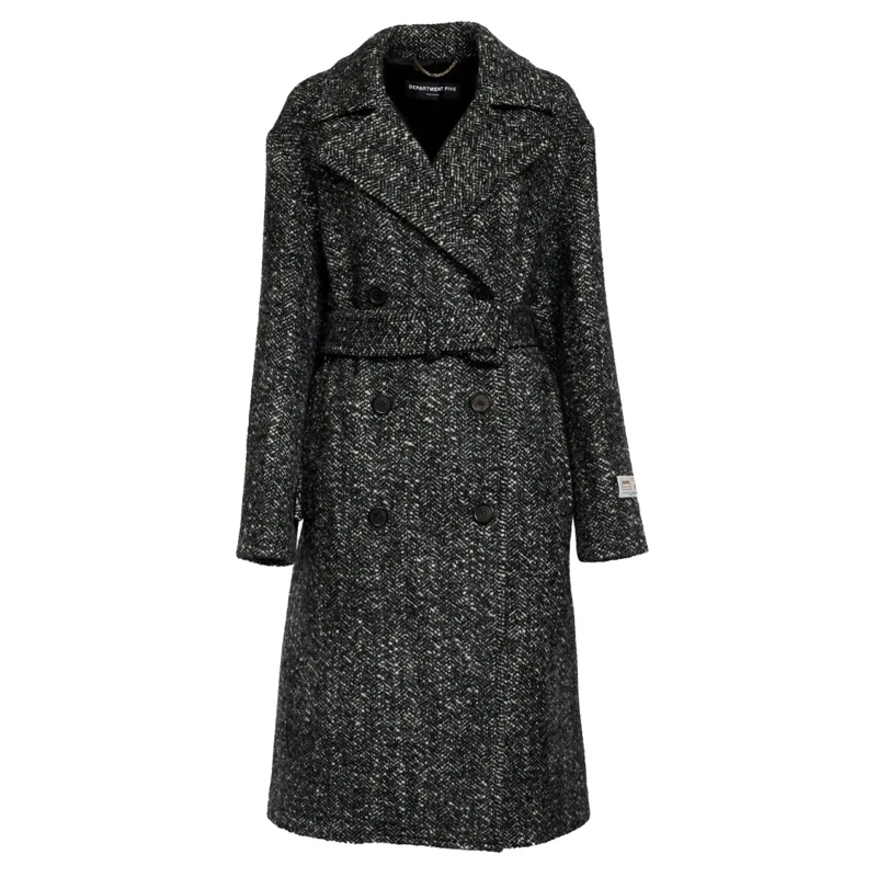 Department Five Trenchcoat Double-Breasted Moses Trench Coat Black