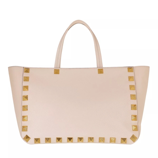 Valentino Garavani Roman Stud Shopper Leather Light Ivory Shopping Bag