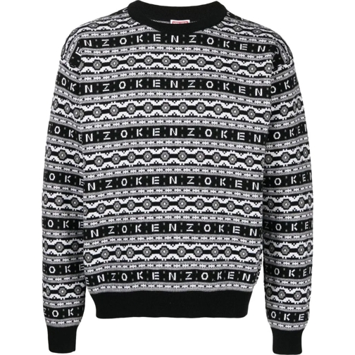 Kenzo  logo-jacquard wool sweater schwarz