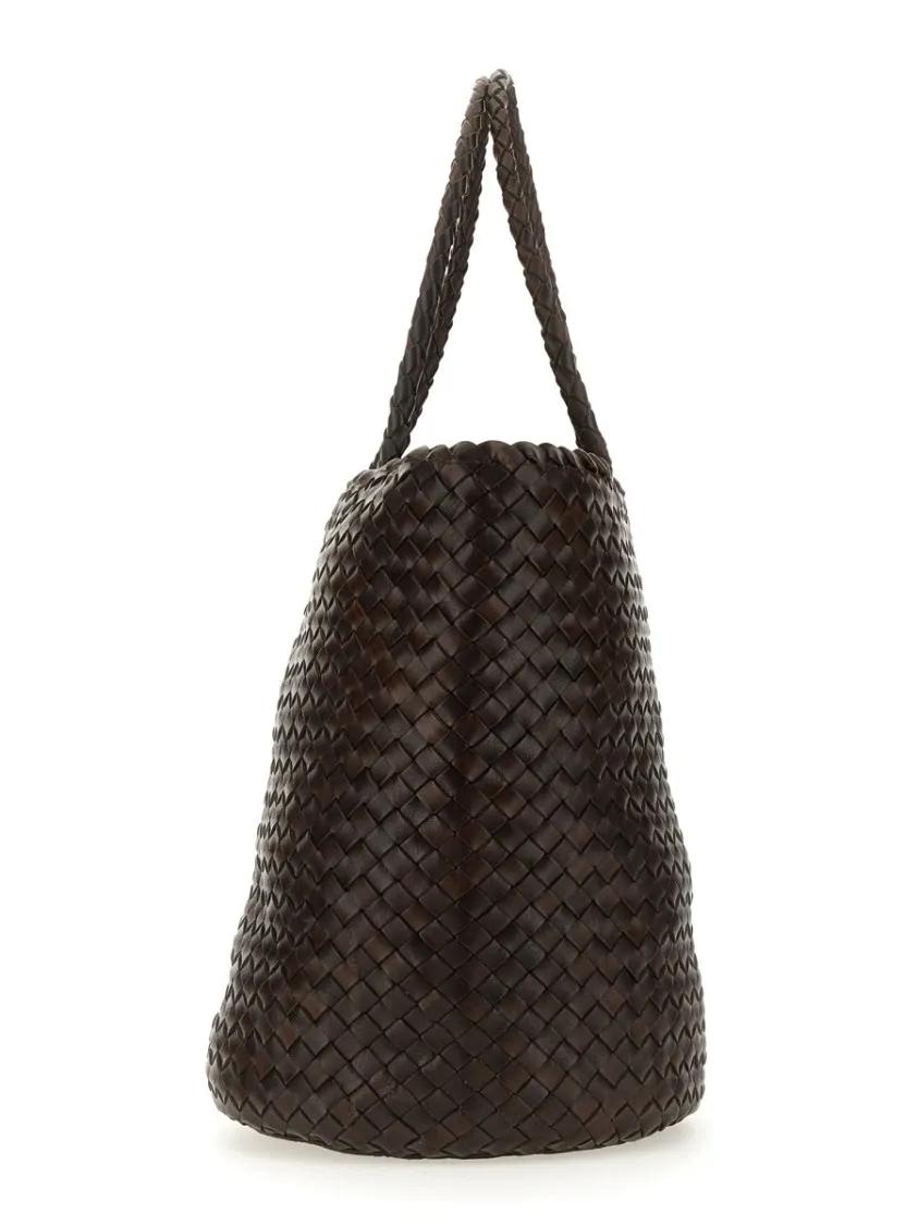 DRAGON DIFFUSION Bucket bags Woven Bucket Bag With Structured Silhouette And Ro in bruin