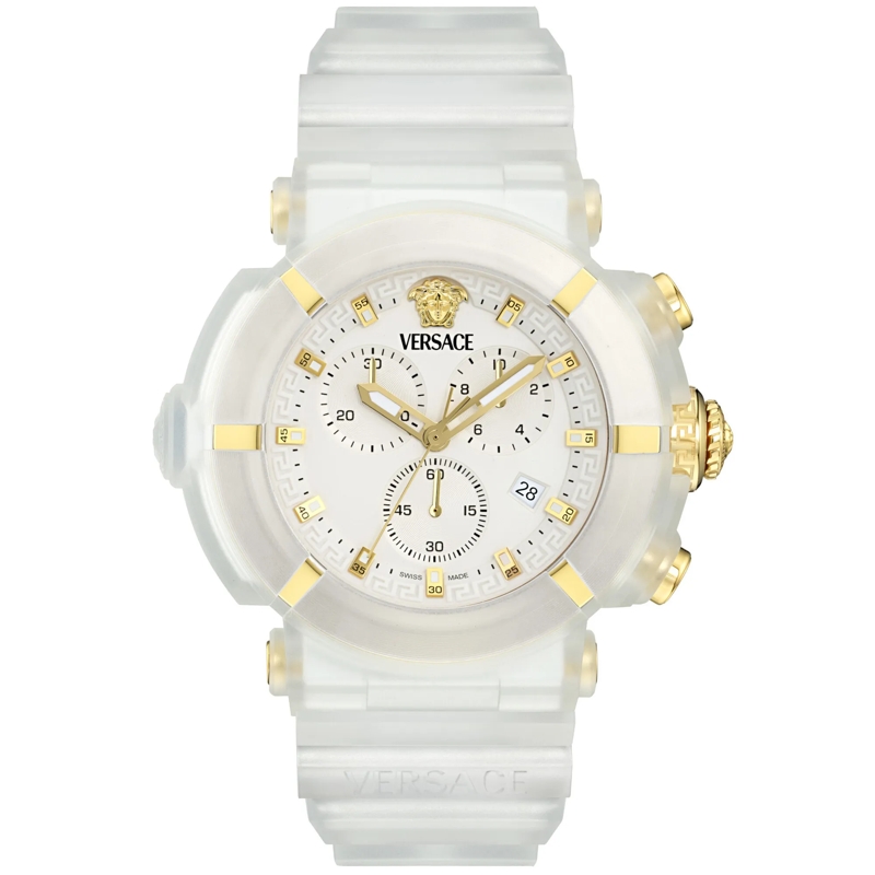 Versace Quarzuhr Quarz-Chronographenuhr Versace Real Active Chrono weiss