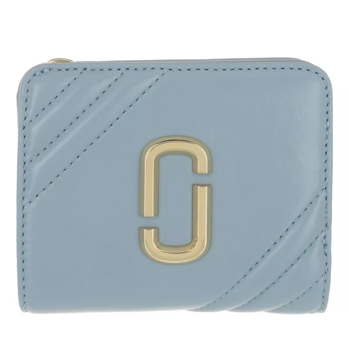 Marc Jacobs The Glam Shot Mini Compact Wallet Stone Blue Bi-Fold Portemonnaie