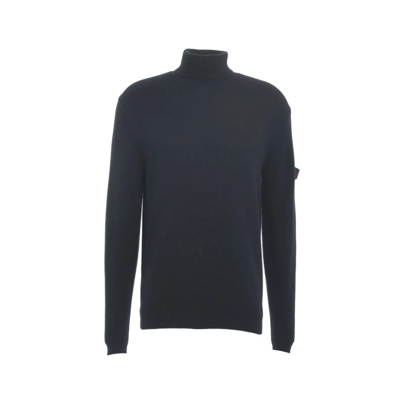 Peuterey Pull Timeless Turtleneck Sweater With Logo Detail Blue