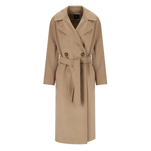 WEEKEND Max Mara Parka MAX MARA WEEKEND RESINA CAMEL MANTEL MIT GÜRTEL schwarz