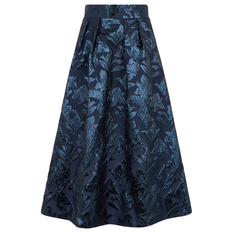 Apart Midirock Midi Jacquardrock dunkel-blau