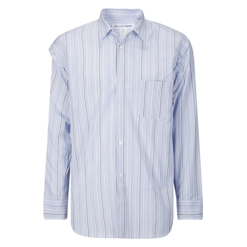 Comme des Garcons Hemden Blue Cotton Striped Shirt Blue