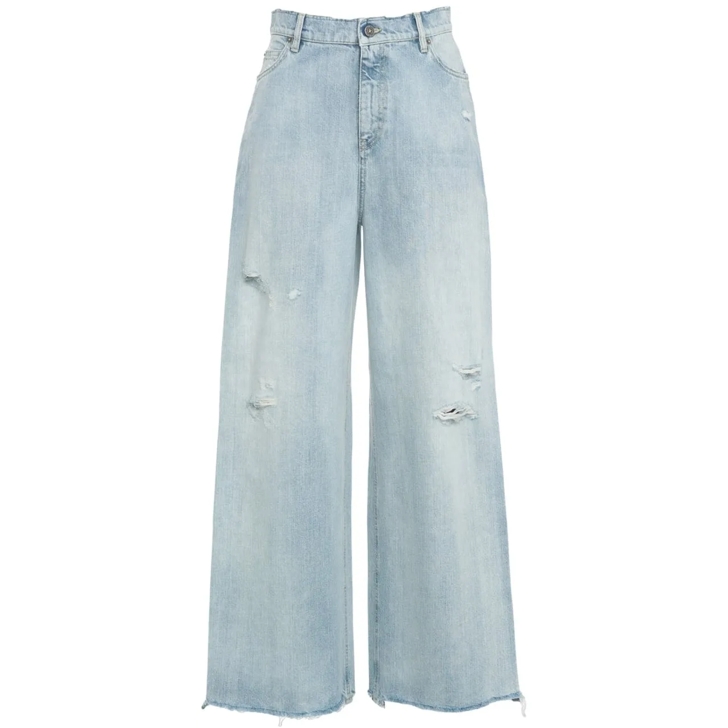 デニム・ジーパン Golden  Relaxed Wide-Leg Jeans With Ripped Detailing Golden Goose Relaxed Wide-Leg Jeans With Ripped Detailing