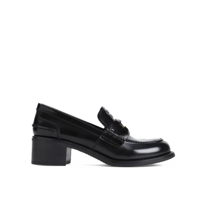 Miu Miu Loafer Black Calf Leather Loafers Black(Image 2)