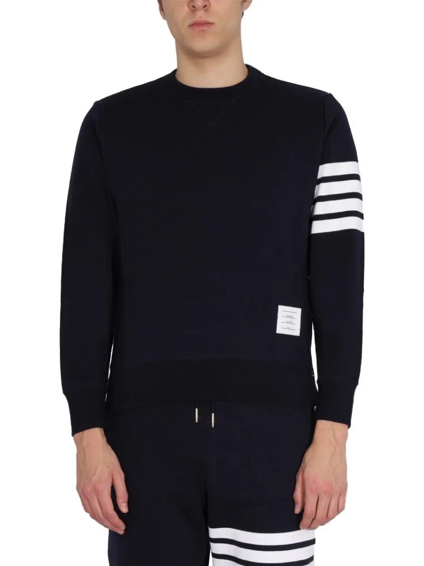 Thumbnail - Thom Browne - 4-Bar Cotton Sweatshirt - Größe 4 - blau