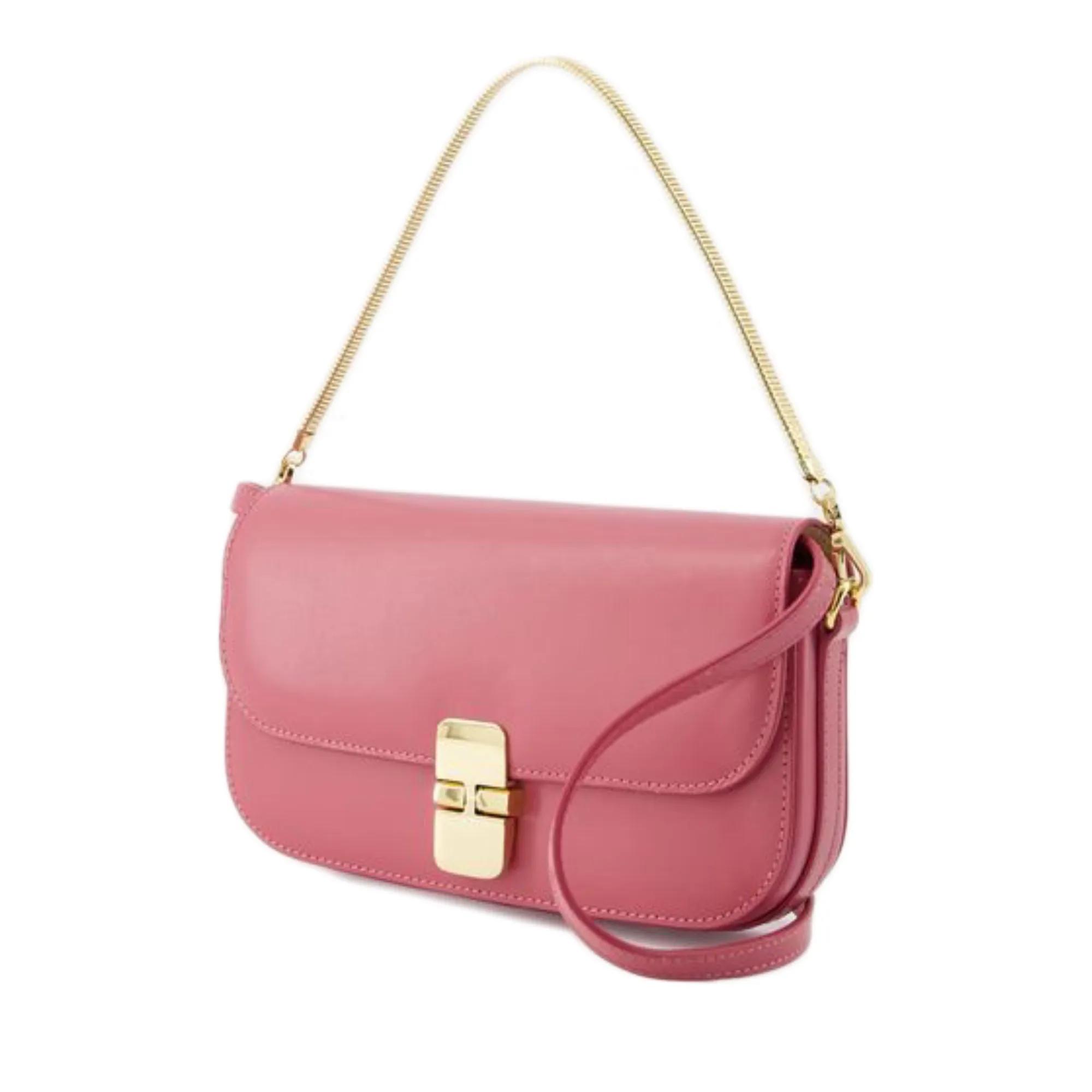 A.P.C. Hobo bags Grace Chaine Crossbody Leather Pink in roze