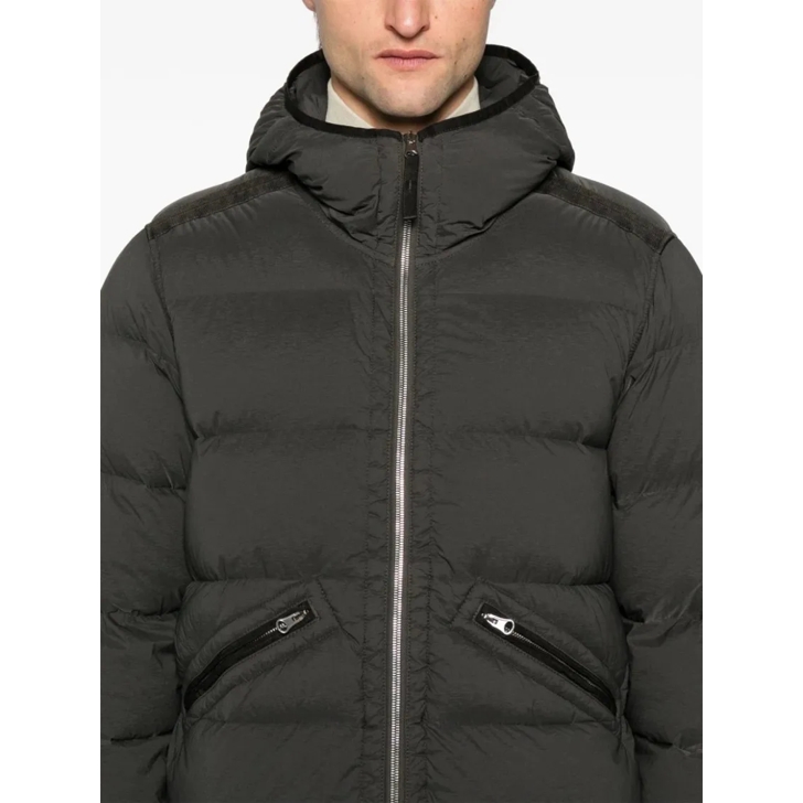 Black puffer hooded coat online