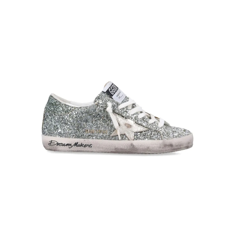 Golden Goose Lage-top sneaker Glitter Finish Low-Top Sneakers With Star Appliqué Grey