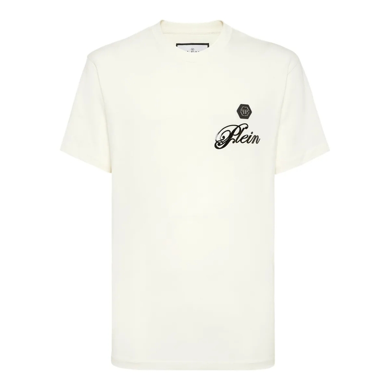 Philipp Plein T-Shirt T-Shirt Rundhalsausschnitt Ss Signature weiss