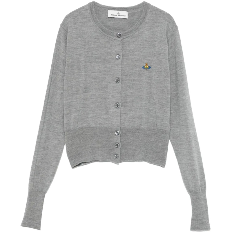 Vivienne Westwood T-Shirt Bea Cropped Cardi Grey Melange grau