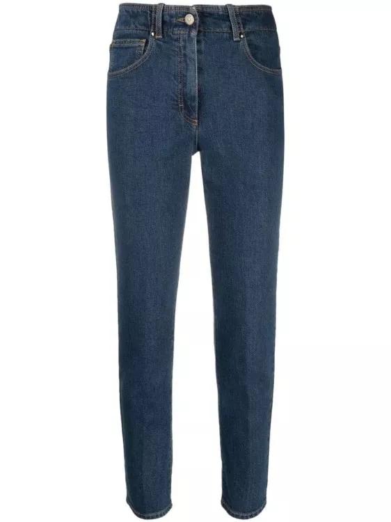 Peserico - High-Waist Cotton Denim Jeans - Größe 40 - blue