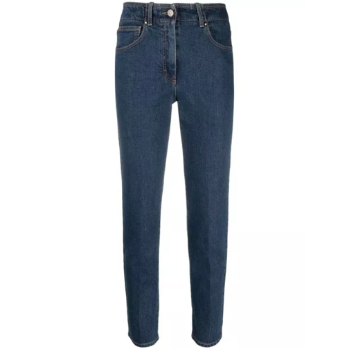 Peserico High-Waist Cotton Denim Jeans Blue 