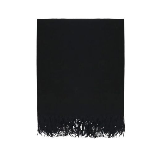 Rick Owens Black Virgin Wool Knitted Blanket Black 