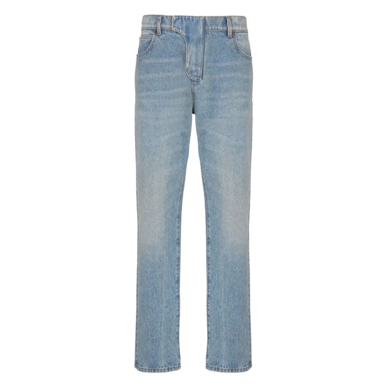 Balmain Jeans Light Blue Denim Trousers Grey