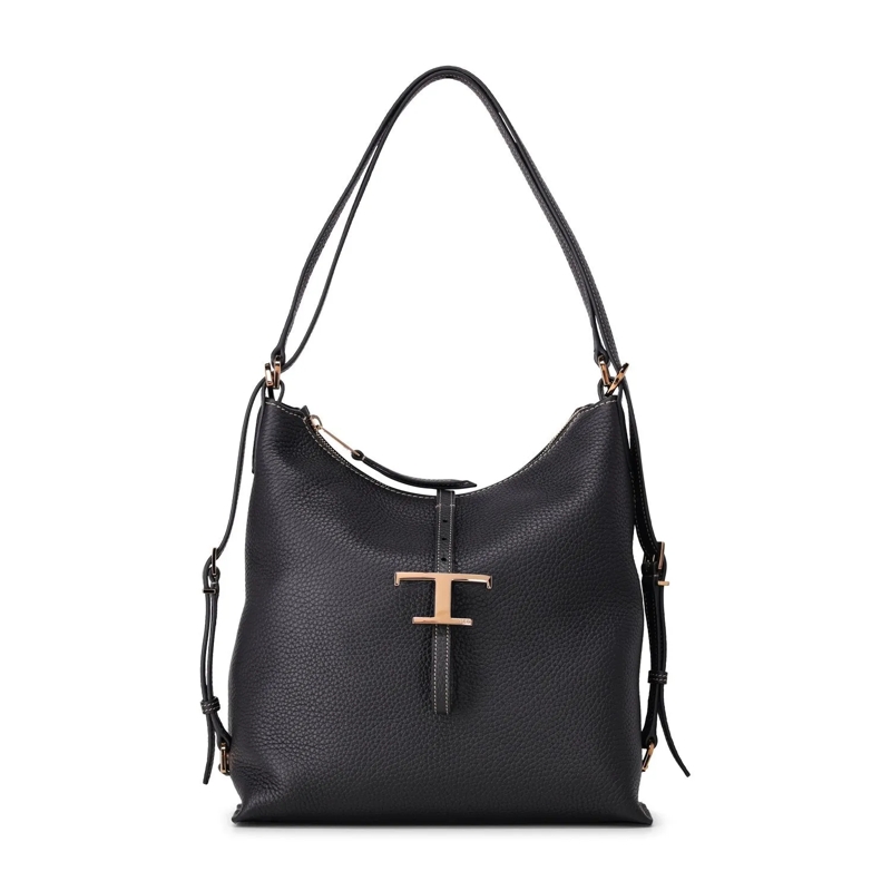 Tod's Fourre-tout Schultertasche Timeless aus Leder Schwarz