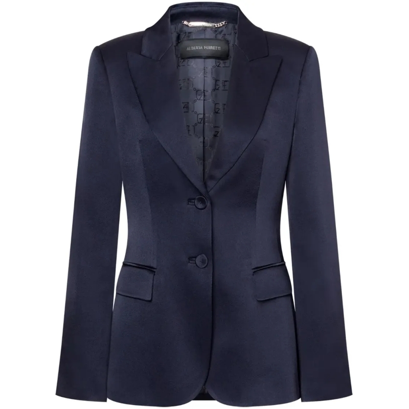 Alberta Ferretti Blazer Classic Tailored Jacket With Structured Fit Black