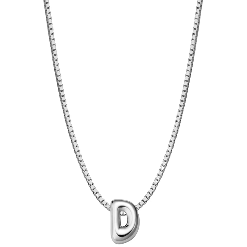 Glanzstücke München Mittellange Halskette Sterling Silber Halskette Buchstabe D silber