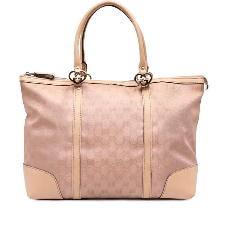 Gucci Shopper GG Metallic Canvas Lovely Tote rose