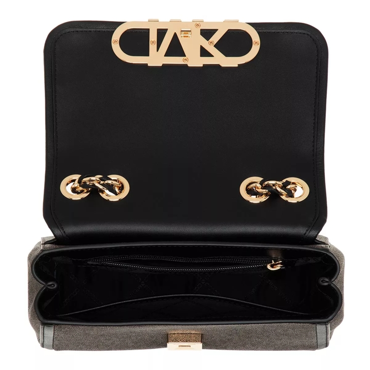 Michael Kors Parker Medium Convertible Chain Shoulder Brown Black