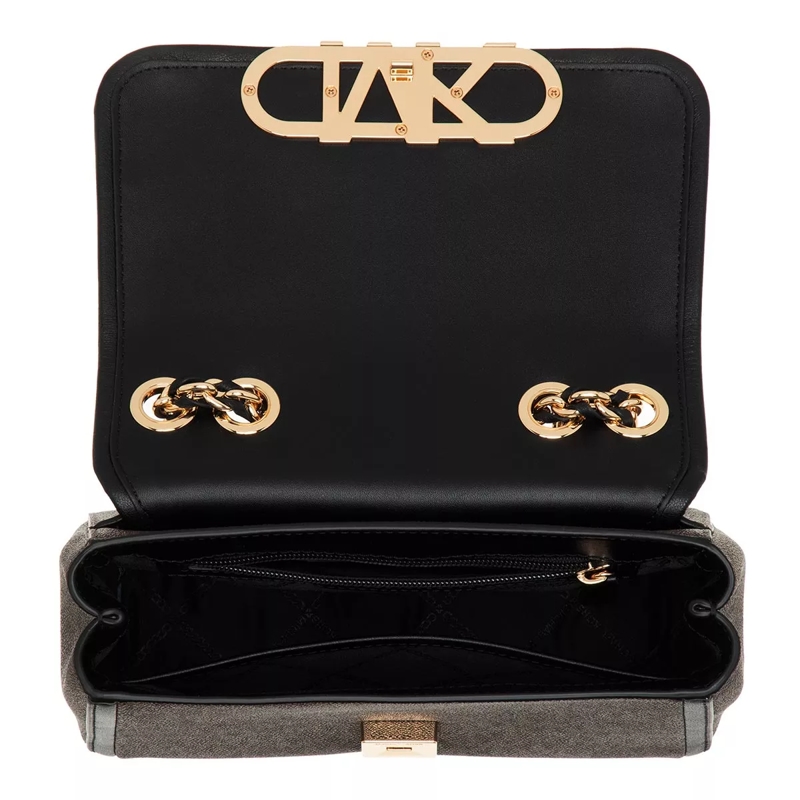 MICHAEL Michael Kors Crossbody Bag Parker Medium Convertible Chain Shoulder Brown Black(Image 6)